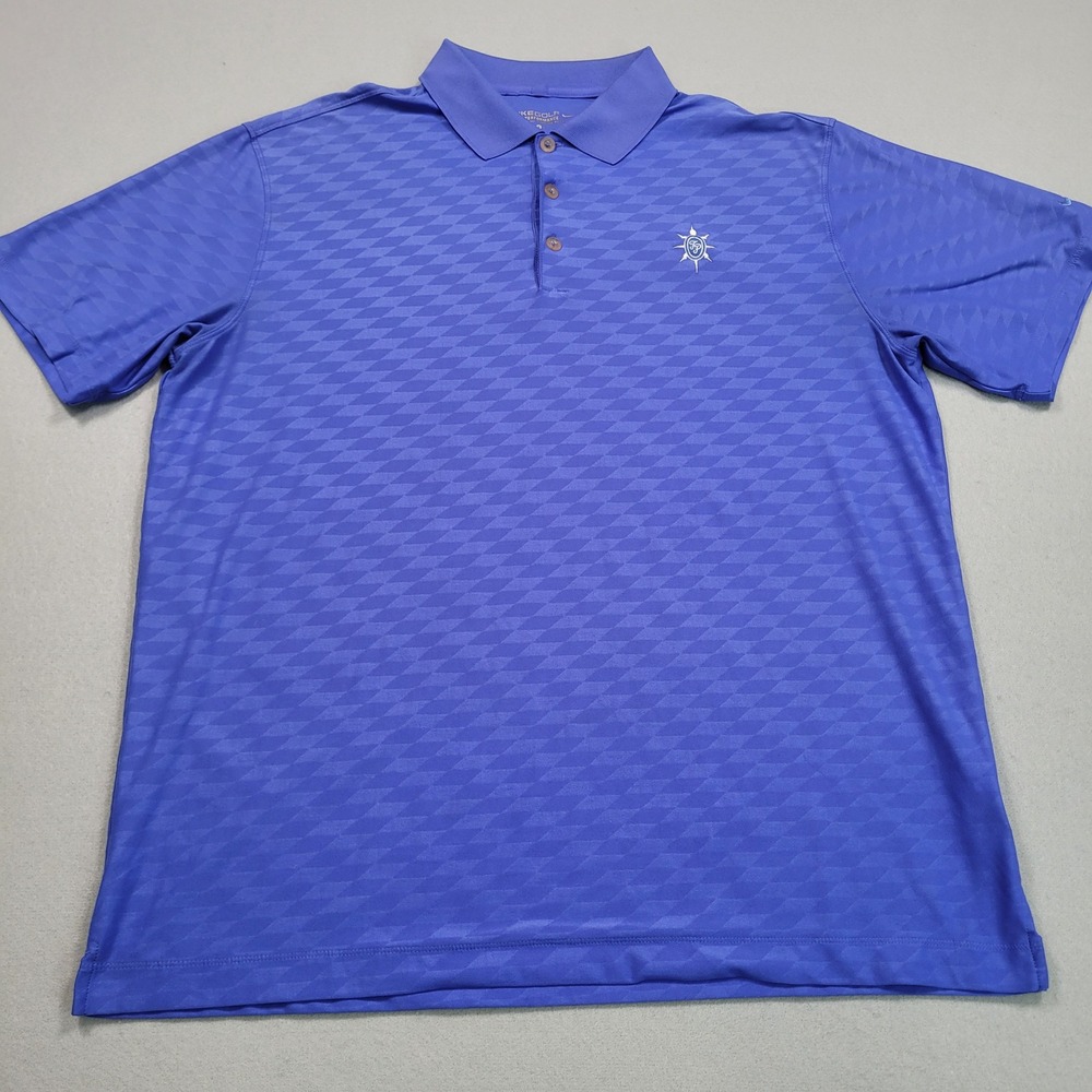 Nike Golf Tour Performance Mens Geometric Dri-FIT Polo Shirt L Turtle Point CC